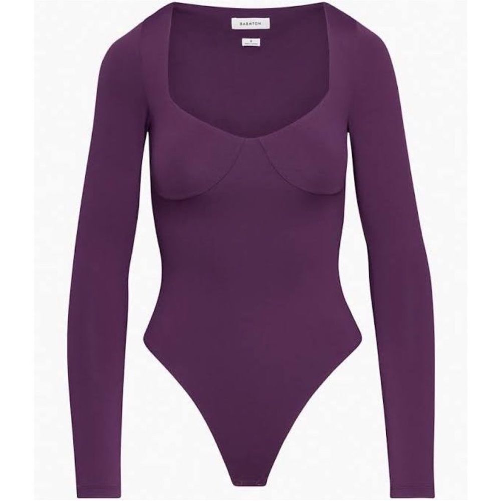 ARITZIA Contour Lange Longsleeve Bodysuit Babaton Dewberry Purple Mardi Gras 2XS